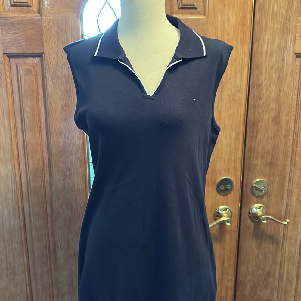 TOMMY HILFIGER Navy Sleeveless Polo Dress